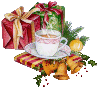 hot christmas tea and gifts